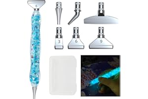 TONAUP Lot de 6 Stylos Peinture Diamant à Faire Soi-MêMe, Accessoires et Outils de Peinture, 6 Styles, 5D Drill Pen Têtes de Rechange en Métal pour Résine Diamant