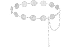 HIQUACC Women's Metal Waist Chain Chunky Body Jewelry Belly Link Belt