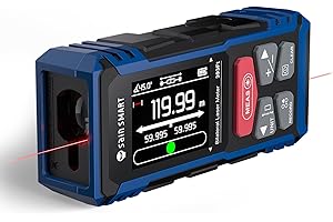 Strumento di misurazione laser doppio SainSmart, misuratore di distanza bilaterale ricaricabile da 120 metri con LCD retroilluminato, sensore di lunghezza/area/volume/angolo