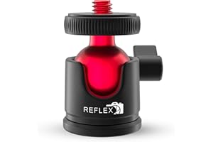 REFLEX CAMERA Mini Tripod Ball Head - 360° rotation, 2kg load, 1/4" screw, Aluminium, Tripod Ball Head for DSLR Cameras, SmartPhones & Monitors Compatible with Tripod/Monopod