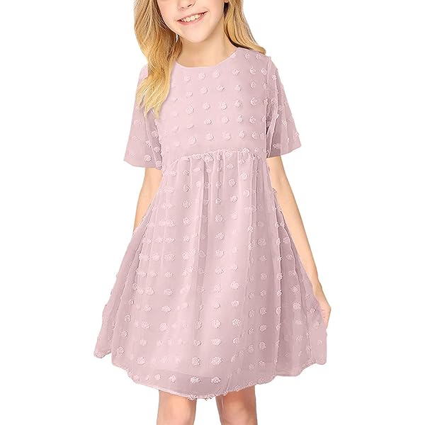 Robe Princesse Fille 8-17 Ans - Froufrou Fluide, Manche Courte, Confortable Pour Anniversaire/Soirée