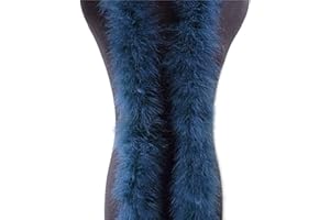 haiaxx Marabufedern, Boa, Weihnachtsbaum, Truthahnfedern, Band, Dress-up, Hochzeitskleid, Schal, DIY, Basteln, Basteln, Federn, Dunkelblau, 2 Meter