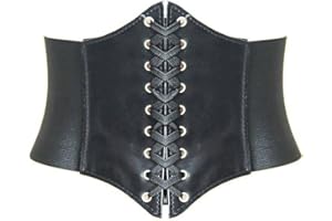 HANERDUN Lace-up Waspie Corset Belts for Women Elastic Waist Belt Tied Retro Wide Belt
