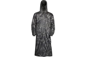 shelikes Mens Camo Waterproof Hooded Long Raincoat UK S-XXL