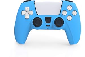 HEATFUN PS5 Blue Controller Skin, PS5 Blue Controller Cover, Comfortable and Soft Silicone PS5 Dual Sense Controller Skin