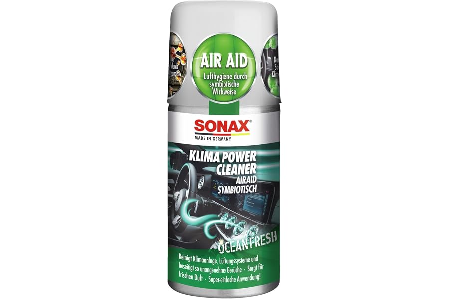 Produktabbildung zu SONAX KlimaPowerCleaner AirAid symbiotisch Ocean-Fresh (100 ml) | sorgt schnell und einfach für langanhaltende Lufthygiene und befreit dauerhaft von lästigen Gerüchen