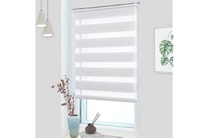 ‎MUPFUP MupFup Doppelrollo Klemmfix ohne Bohren,Duo Rollo Klemmrollo Weiß 60 x 110cm(BxH), Lichtdurchlässig & Verdunkelnd Fensterrollo für Schlafzimmer, Badezimmer, Wohnzimmer Fenster und Tür