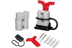 Spurtar 50A Steckverbinder Schnellanschluss Stecker(2 Stück), 12V Quick Connect Batterie Stecker– mit Griff für Auto Wohnmobil Wohnwagen Motorrad Boot Solaranlagen