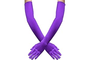 PTJJXA 55 CM Long Fancy Dress Gloves, 7 Colors Satin Elbow Mittens, Stretchy Evening Dancing Party Glove for Women, Ladies Opera Gloves for Prom Wedding Graduation Banquet