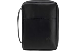 DICKSONS Black Cross Leather Like Vinyl Bible Cover Case with Handle X-Large