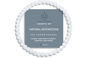 SIMPLÍ BASIC Natural Healing Gemstone Bracelet 4mm Beads, Womens & Mens, Inc Gift Box