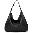 Ashioup Womens Retro Top-Handle Shoulder Bag Pu Leather Hobo Handbags (Black-1)