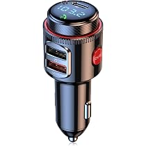 Transmetteur FM Bluetooth 5.3 Voiture - Chargeur Rapide 48W PD/QC, Appels Mains Libres, LED Colorée