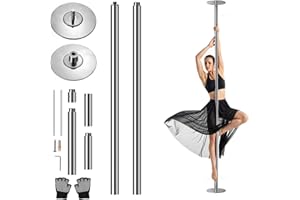 SereneLife barra pole dance, De baile, Plegable, Ejercicio, Para bailarinas, Principiantes, Ejercitadores, Atletas, Gimnasia, Fitness, Profesional, Clubes, Bares, Estudio, 1.21mts x 2