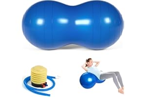 SURPZON Peanut Ball for Kids Therapy, 90x45cm Anti-burst Exercise Ball With Pump, Gym Quality Fitness for Pregnancy Birth, Physical Therapy, Child Training, Women, Men