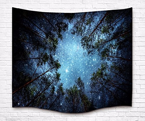 A.Monamour Psychedelischen Waldbäumen Und Sternen Sternenhimmel Tapisserie Indischen Wand Hängen Hause Dekoration Kunst Für Schlafsäle Wanddekor Wohnaccessoires Deko Wandteppiche