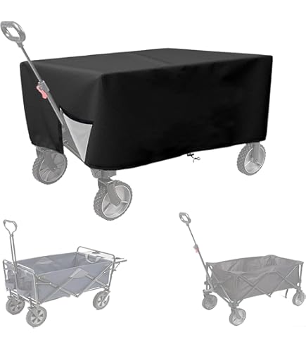 Auvent De Protection Solaire Pour Chariot De Jardin - Tissu Oxford 600D Imperméable, Noir, 90x47x51 Cm