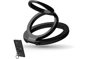 Nillkin Aramidfaser Handy Ring Halterung – Beidseitig Magnetisch & MagSafe Ring, 360° Fingerhalter mit Dual-Achsen Rotation, Kickstand & Griff für iPhone/Samsung/Pixel,MagSafe Zubehör– Schwarz