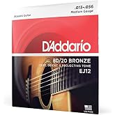 Daddario Ej12 Akustik Gitar Tel Seti, 80/20 Bronze, Medium Gauge