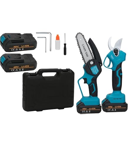 Motosega Elettrica a Batterie 800W 68V 12 Pollici Professionale Con 2 Batterie Lubrificazione Sicurezza Maneggevole Potente MAKA | Leroy Merlin