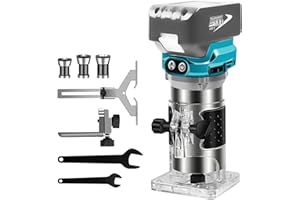 ANANCYI Cordless Edge Router for Ma-Kita 18V Battery, 30,000 RPM brushless Trimmer with 1/4", 6 mm and 8 mm, Compact Router, Cordless Router one-Hand Router Wood Trimmer with 6 Speed (Tool Only)