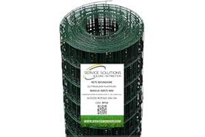 SERVICE SOLUTIONS Rete Metallica Elettrosaldata Plastificata Verde – Recinzione Giardino/Orto/Animali – Rotolo 25 m, Maglia 50×75 mm, Zincata e Plastificata Resistente per Esterni | SERVICEWEBSHOP (H100CM)