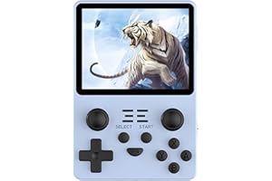 CAWEVON POWKIDDY RGB20S Console di gioco retrò portatile, console per videogiochi retrò da 3,5 pollici con scheda 128G e 20000 giochi, lettore di giochi open source per bambini e adulti (blu, 128)