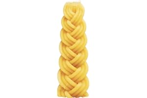 Braided Beeswax Havdalah Candle - Hand Dipped Bees Wax with Extra Thick Short Rounded Braid - Shabbat Judaica Gift - By Ner Mitzvah