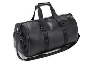 Wesoke Sports Travel Duffel for Women Men - Waterproof Fitness Workout Tote with Shoe Compartment, Yoga Carry On Weekender Overnight Bag, Black