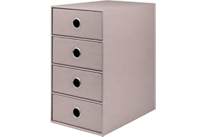 ‎RÖSSLER Rössler SOHO 4er Schubladenbox aus Papier | Büro Organizer Schreibtisch | Schubladen Organizer Büro Zubehör & Bürobedarf | Schreibtisch Organizer Box | 18 x 25 x 32 cm | 1 Stück | Farbe: Taupe
