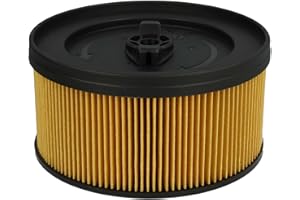 vhbw 1x Filtro plisado compatible con Kärcher WD 5.470, WD 5.400, WD 5.450, WD 5.300M aspiradora - negro/amarillo