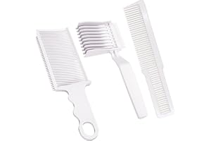 RYMAUP® 3 peines de desvanecimiento profesional, peine de corte de pelo, peine cortapelos resistente al calor, peine plano, posicionamiento curvo para hombres