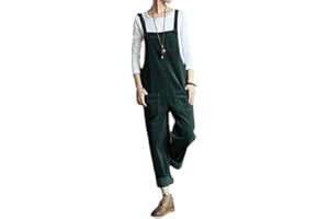 EACH WOMEN Damen Herbst Winter Cord Latzhose Verstellbarer Riemen Jumpsuits Baumwolle Cord Latzhose