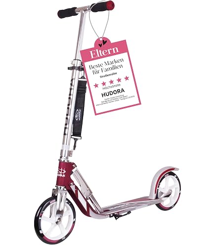 Trottinette HUDORA BigWheel 205 - Roues 205mm, Guidon Réglable Et Pliable - Pour Enfants Et Adultes Jusqu'à 100kg