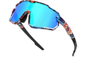 FEISEDY Jugendliche Kinder Sportbrille Polarisiert 6-15 Jahre Fahrradbrille UV400 Schutz Sport Sonnenbrille für Jungen Mädchen B0190