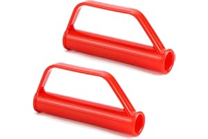 QWORK Red 25mm Safety Handles for Sack Truck, Transport Trolley, Replacement Handles with Impact Protection, Multi-purpose, Pack of 2