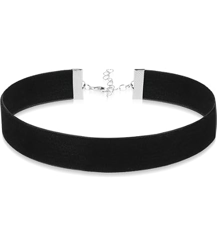 Damen Choker-Halskette, mehrreihig, holografisch, breit, wei,  Einheitsgre : Amazon.de: Fashion