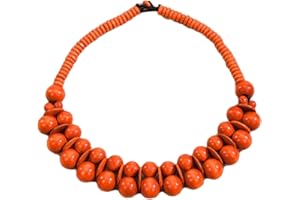 COLORFUL BLING Ethnic Large Chunky Wooden Beaded Necklaces Boho African Statement Necklace Handmade Tribal Collar Choker Bib Jewelry