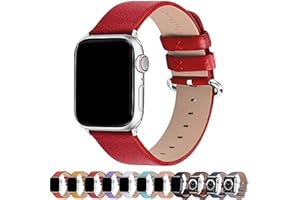 Fullmosa Skórzany pasek do zegarka Apple Watch 38 mm, 40 mm, 41 mm, 42 mm, 44 mm, 45 mm, kompatybilny z Apple Watch Series SE, 7, 6, 5, 4, 3, 2, 1