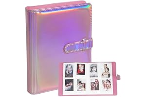 KAFILC Fotoalbum mit 256 Pockets Taschen für Fujifilm Instax Mini 90 9 8 8+ 70 7c 7s 11 50s 7+ 25 Polaroid Snap PIC-300 LiPlay 11 12 90 70 50S 26 25 9 8+ 8 7S Kodak Zink Kodak Mini 95x63mm (Magic Pink)