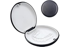 GZDAOXIA 1 pezzi Porta Bite Dentale Portatile,porta apparecchio denti,custodia per retainer,per Paradenti,dentiere,Protettori Dentali(Nero)