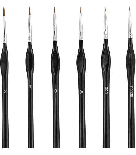 Cobee Set Di 6 Pennelli Per Pittura In Legno – Kit Pennelli Acrilico, Olio, Acquerello, Tela, Rocce, Corpo, Unghie, Ideale Artisti Principianti