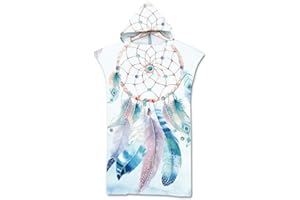 Odot Serviette Poncho de Surf, Microfibre à Séchage Rapide en Tissu Surfing Changement Robe à Capuche Poncho Plage à Langer Peignoir Natation pour Adulte Large