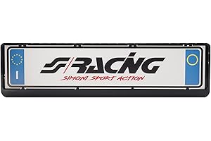 Simoni Racing PTX/N Portatarga Universale Posteriore, Supporto Targa Auto Standard EU - Piastra per Targhe Auto, Nero