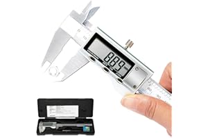 Beslands Digital Vernier Caliper 150MM-6”, Electronic Measuring Tool with LCD Screen Stainless Steel Micrometer