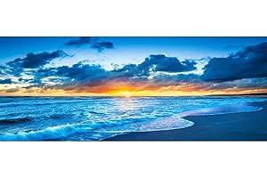 DEMIAWAKINGUK DIY Diamond Painting 5d Grandi Dimensioni Alba Mare Diamond Painting Kit Completo Paesaggi Pittura Diamante 5D Fai da Te Pittura Mosaico Arte e Artigianato Decorazione 100x40cm