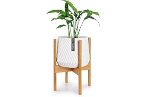 Fox & Fern Soporte Plantas Madera para Planta Interior y Exterior, Base para Macetero Alto, Robusto y Ajustable, Soporte para Macetas Hecho de Bambú y Fácil de Montar, Base para Maceta Ecológico