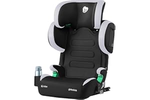 globalkids Kindersitz 15-36kg, Kinderautositz mit Isofix, i-Size R129 Kindersitzerhöhung,ca. 3,5 bis 12 Jahre (100 bis 150 cm),Armlehnen und Kopfstütze höhenverstellbar, leicht, mit Getränkehalter