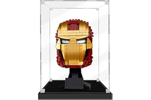SWDZ Vitrine für Lego Iron Man Helm 76165, Acryl-Vitrine, staubdichte Aufbewahrungsvitrine für Lego 76165 (Nicht im Lieferumfang enthalten), Größe: 20 x 20 x 25 cm