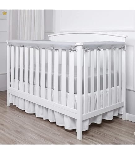 Paracolpi Per Lettino Neonato - Set 3 Pezzi In Velluto, Antigraffio E Anticollisione, Grigio - Foto 4